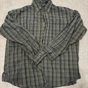 Van Heusen Men's Green and Khaki Shirt